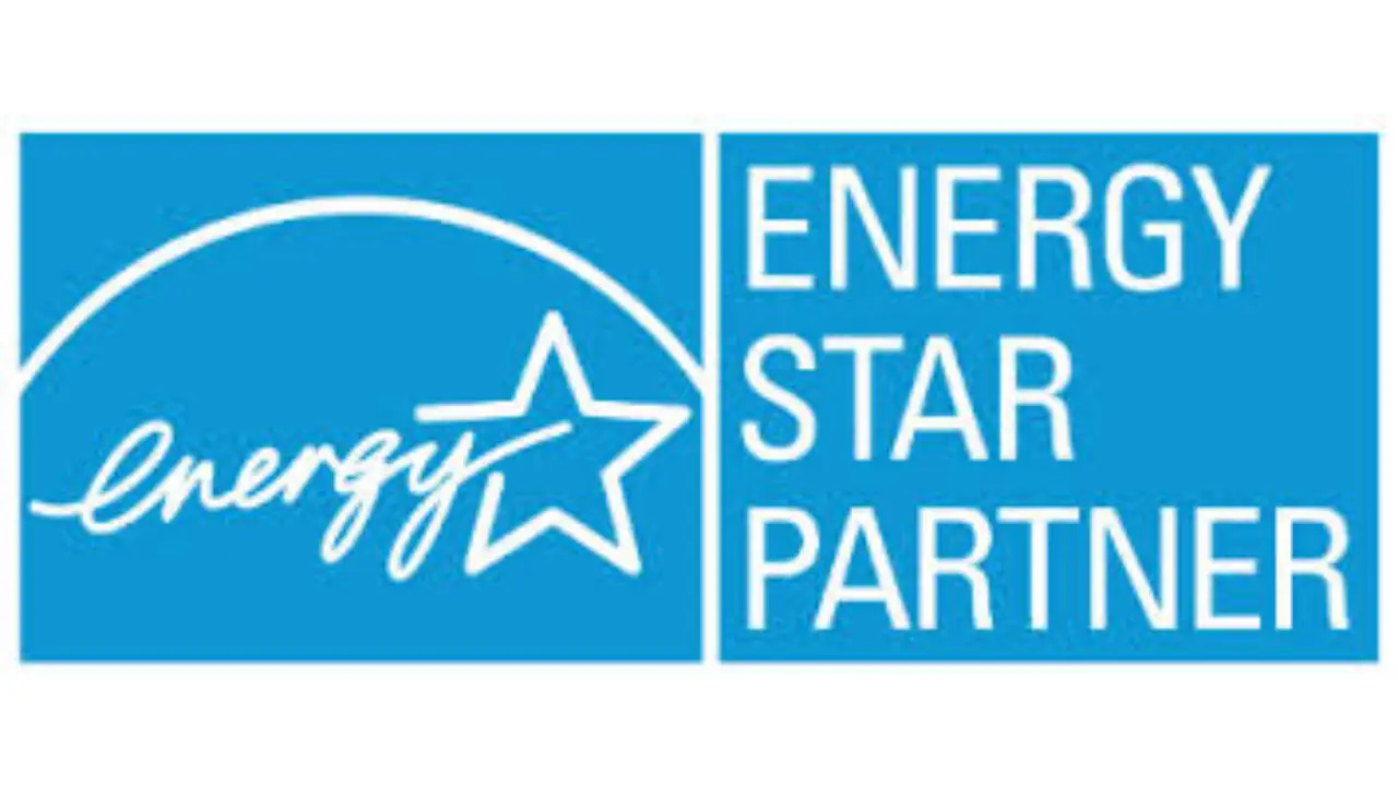 energy star partner logo with an outline of a star inside of earth outline in white