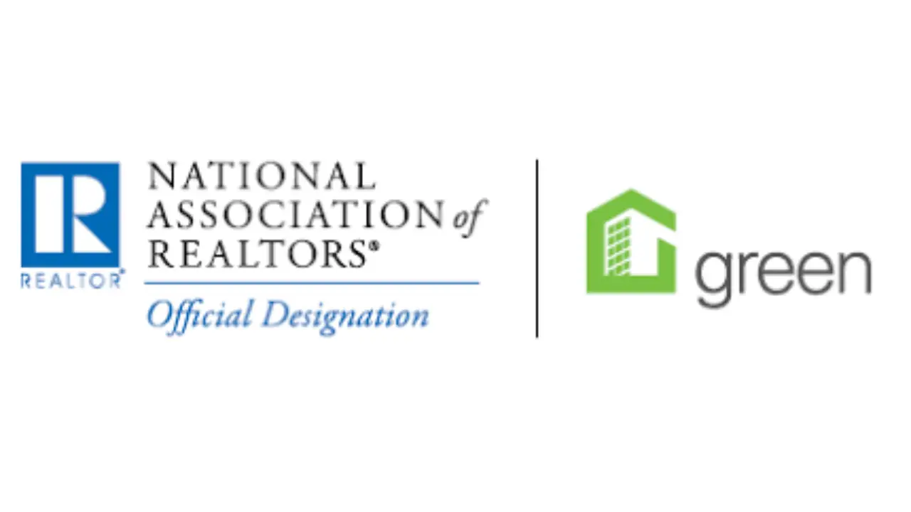 national association of realtors logo with green outline of home with word green next to it