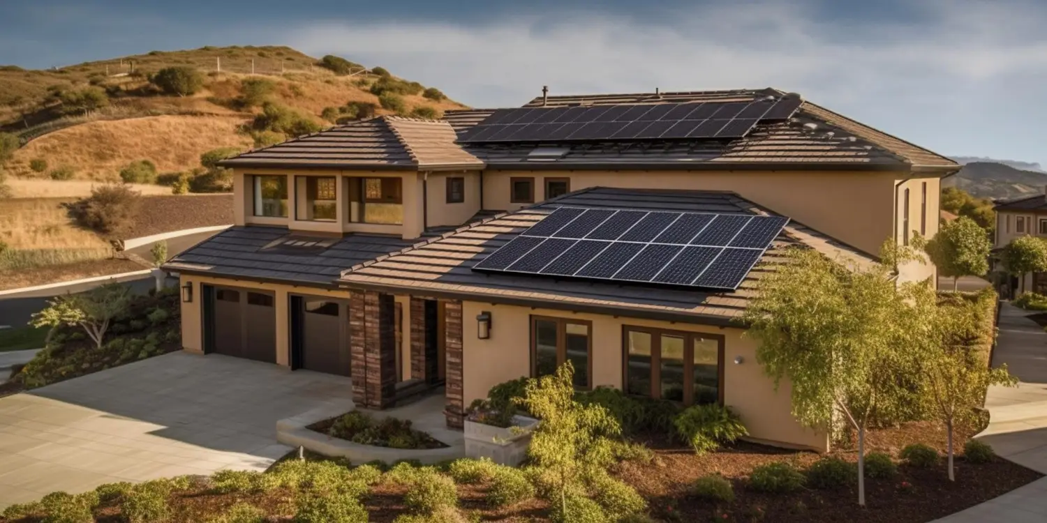 Solar panel on the home roof